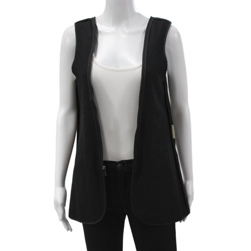 Burberry Brit Women Sleeveless Black Check Cotton Polyester Vest Zip Size 4